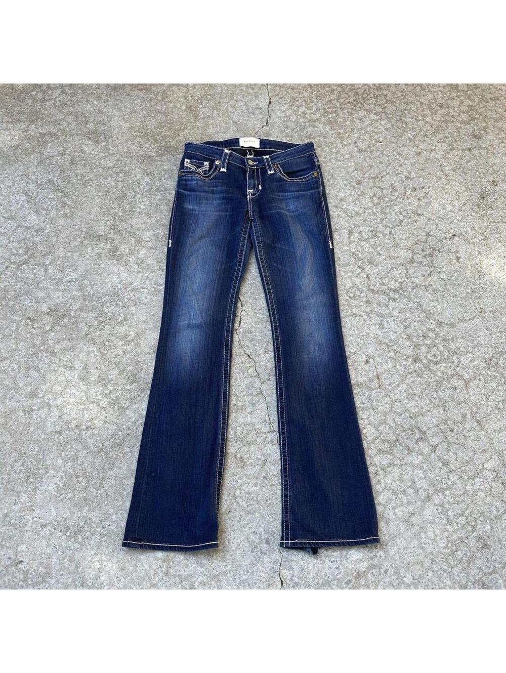Sexy Y2K Big Star Liv Boot Dark Blue Denim Low Rise Jeans (27L)